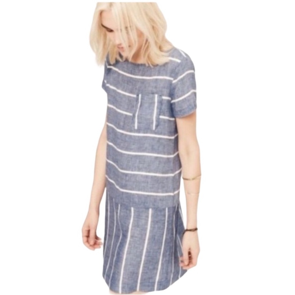 Lou & Grey Linen Striped T-Shirt Dress